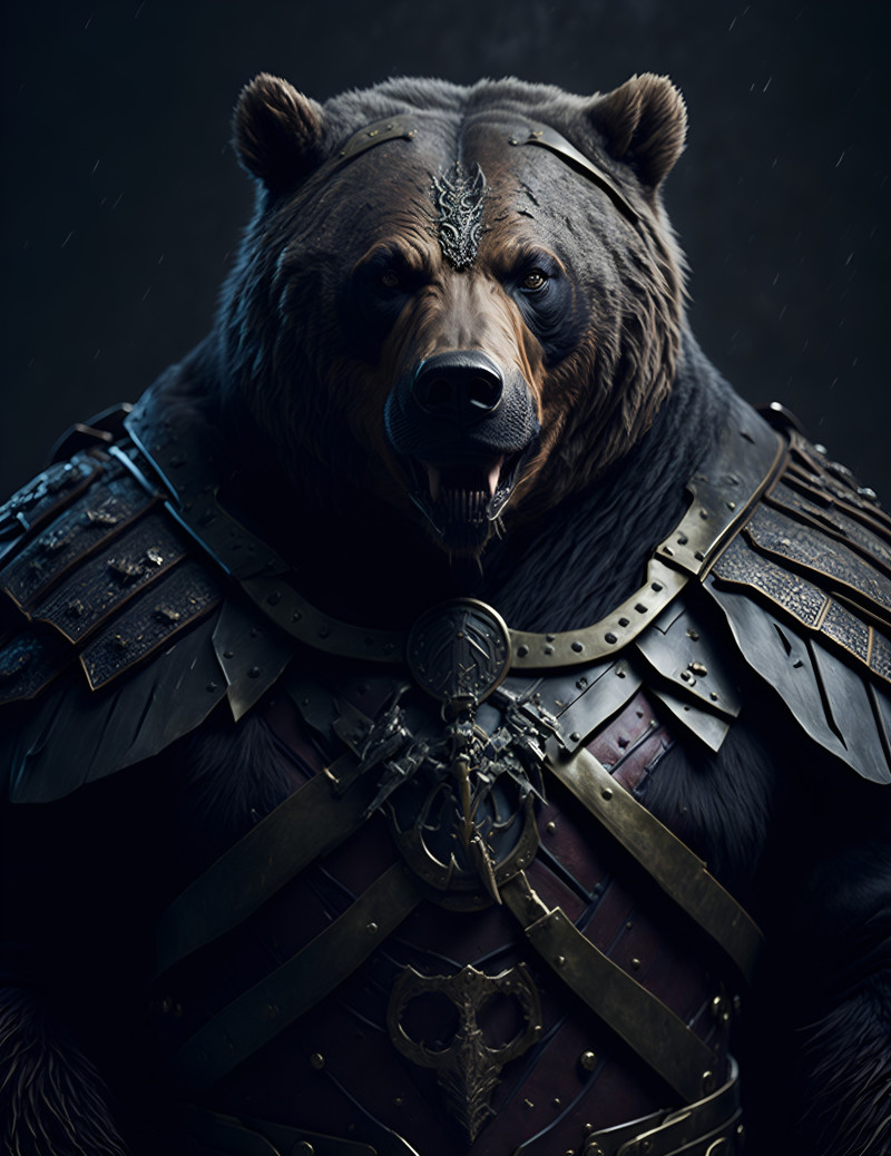 Default Insanely realistic portrait of a majestic wild grizzly bear w 3 483c9e93 1ab3 4f44 9ddf ffaa7a1b59ba 1 • Grizzly Warrior
